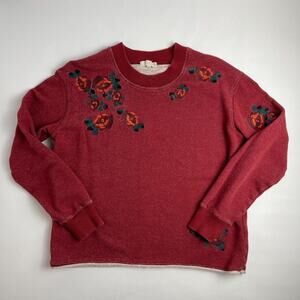 Madewell Miles Embroidered Cutoff Sweatshirt Size S